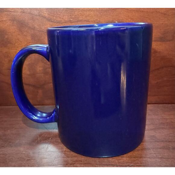 Vintage McDonald's Mug Blue Gold Script Logo Ceramic Restaurant Coffee Cup - Picture 2 of 6